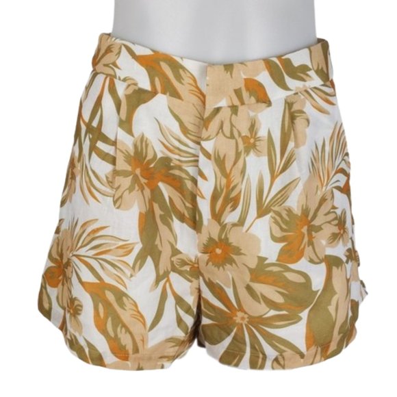 Minnie & Co Pants - Minnie & Co Women's Shorts Size 10 Beige Green White Zip Fly Pockets Lined NEW